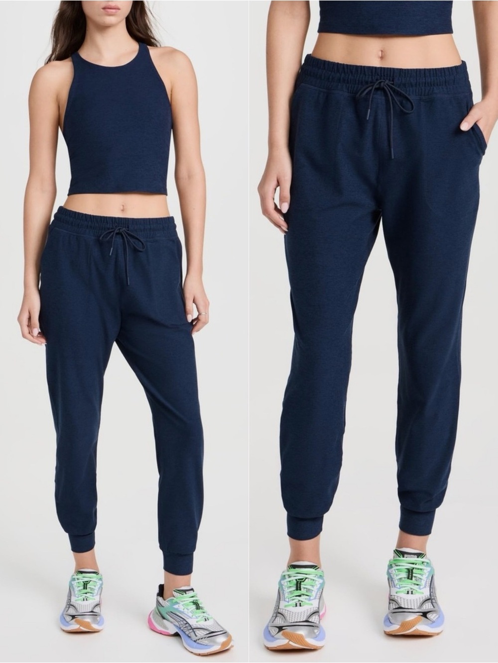 Beyond Yoga Spacedye Commuter Midi Jogger Nocturnal Navy Blue